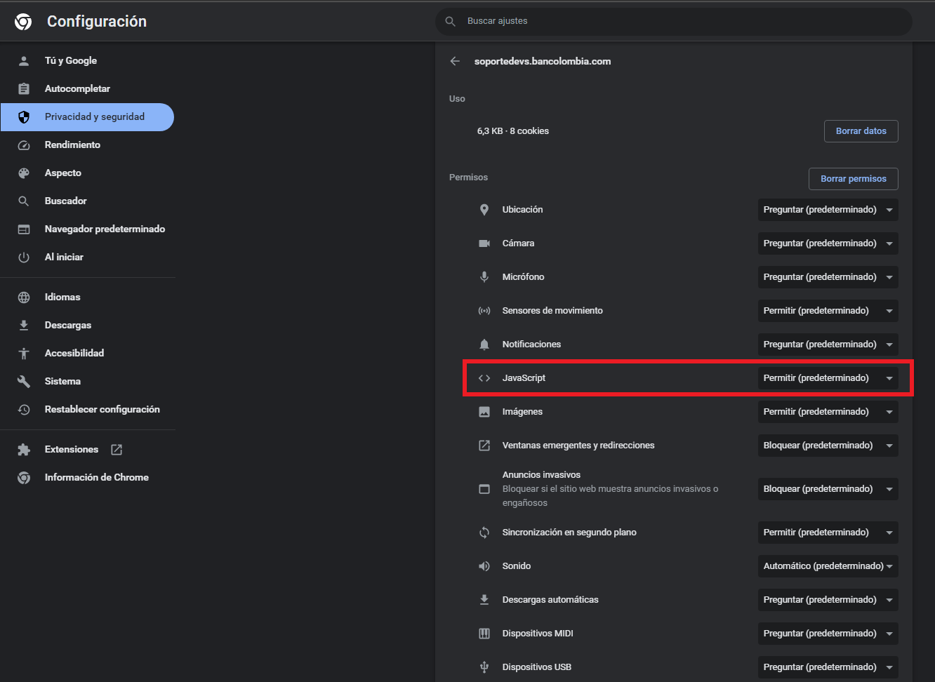 ¿Cómo habilitar Javascript en mi navegador? – Centro de Ayuda APIs Internas