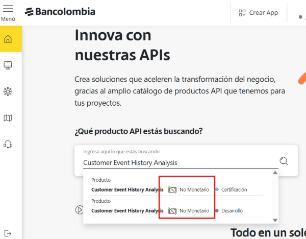 Imagen 3
Captura del Portal de APIs 3